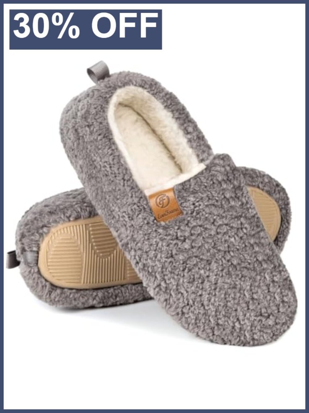 Curly Faux Wool Slippers Memory Foam Lightweight House Shoes